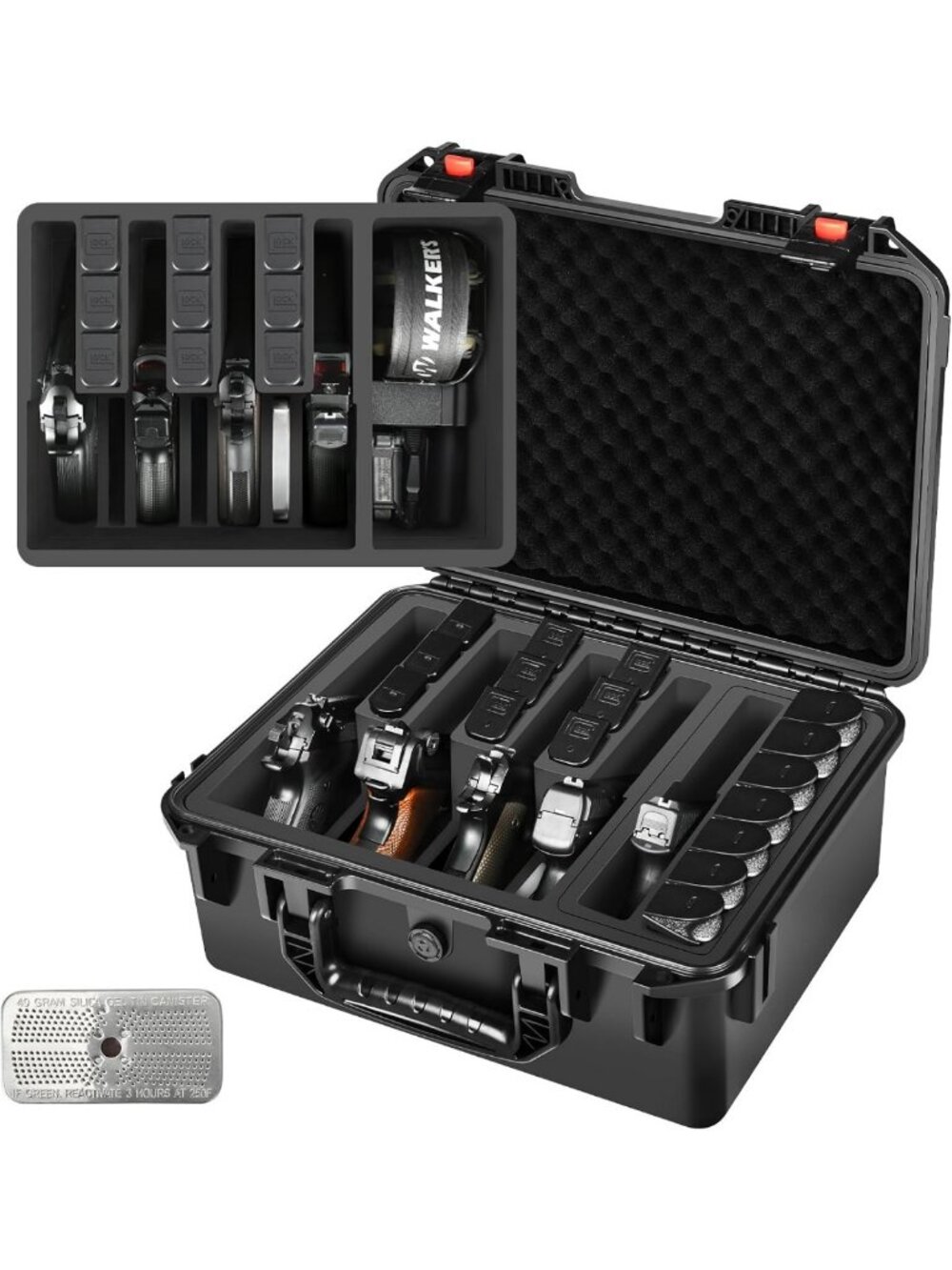 Pistol Case Gun Box for Handguns: Waterproof Holds Multi Guns & Magazines